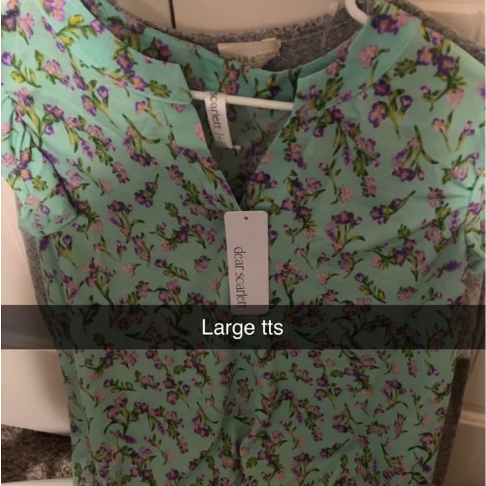 Dear Scarlett boutique brand tank top blouse size large wrinkle free brand new